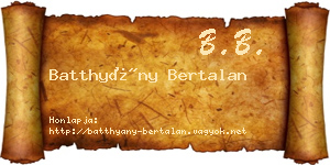 Batthyány Bertalan névjegykártya