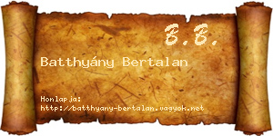 Batthyány Bertalan névjegykártya