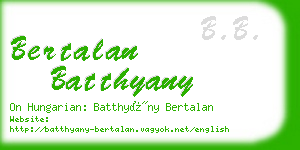 bertalan batthyany business card